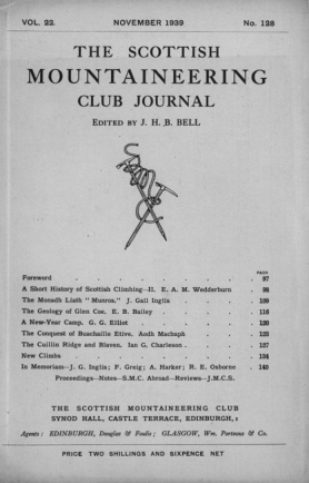 SMCJ Number 128 - Vol 22 - Nov 1939 cover